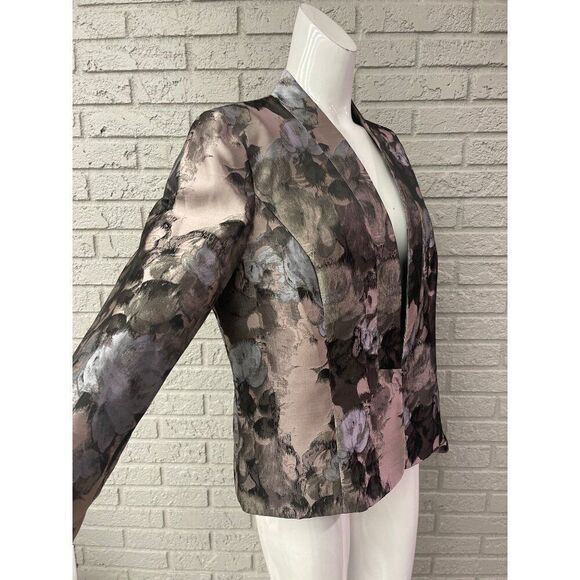 Kasper Women Floral Print Jacquard Blazer Size 10 - Picture 5 of 11